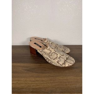 KENSIE Halo Snake Embossed Leather Healed Mule